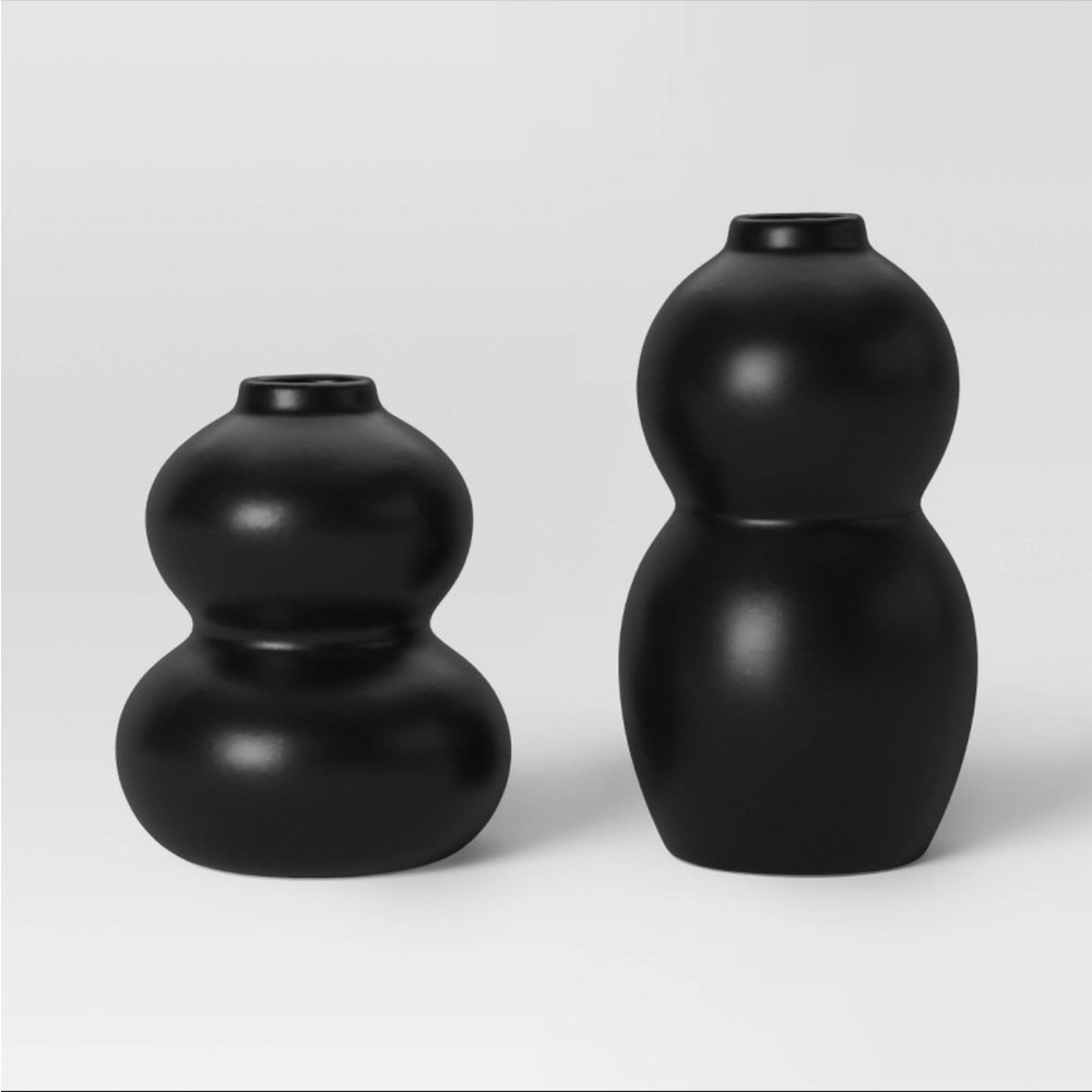 Room Essentials Matte Black Vase Duo